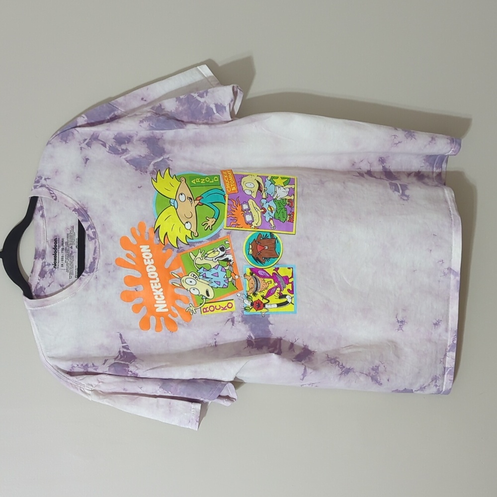 Nickelodeon Purple Tie Dye Graphic Tee Size XXL